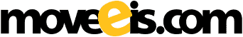 Logo moveeis.com em preto e amarelo.